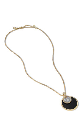 Elements® Convertible Pendant Necklace in 18K Yellow Gold with Black Onyx and Mother of Pearl and Pavé Diamonds